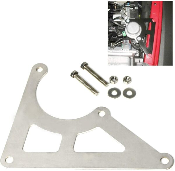 iJDMTOY Stainless Steel Brake Booster Air/Vacuum Pump Relocation Mounting Bracket, Compatible With 2012-2018 Jeep Wrangler JK JKU